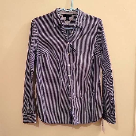 Tommy Hilfiger Striped Button Down Top Career Work Preppy - Picture 1 of 6